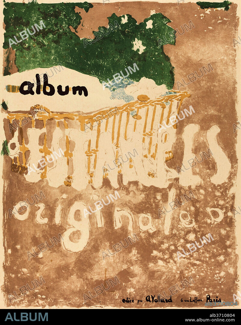EDOUARD VUILLARD. A Baby in a Basket Outdoors (Couverture pour L'Album d'estampes originales). Dated: c. 1899. Dimensions: image: 59.5 x 46 cm (23 7/16 x 18 1/8 in.)  sheet: 64.5 x 47 cm (25 3/8 x 18 1/2 in.). Medium: 5-color lithograph on china paper.