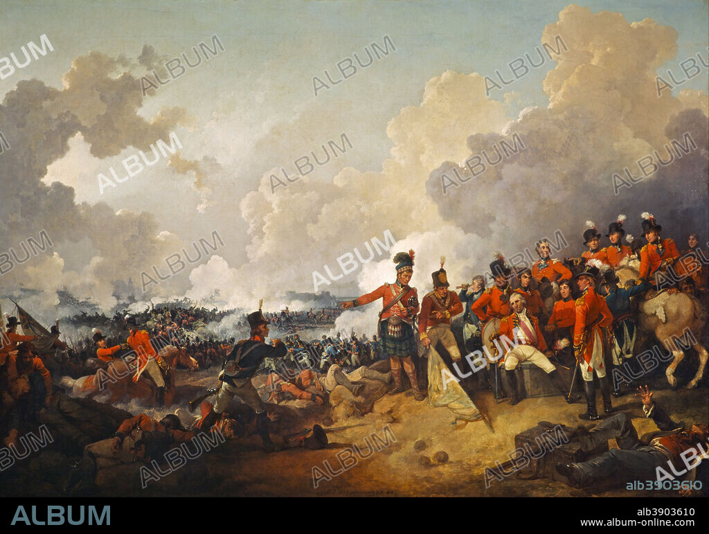 PHILIP JAMES DE LOUTHERBOURG. The Battle of Alexandria, 21 March 1801 La bataille de Canope ou bataille d'Alexandrie, 21 mars 1801. Date/Period: 1802. Painting. Oil on canvas. Height: 1,066 mm (41.96 in); Width: 1,526 mm (60.07 in).