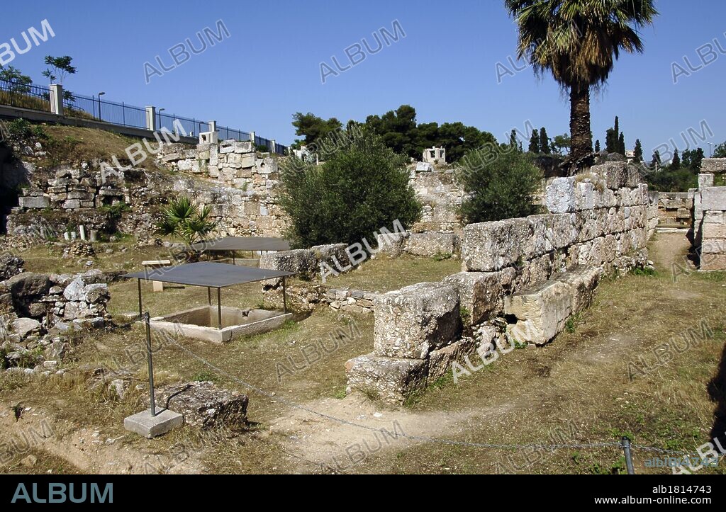 ARTE GRIEGO. GRECIA. Vista de las ruinas del CERAMICO (KERAMEIKOS), antiguamente ocupada por un cementerio y una acrópolis. El nombre deriva del antiguo demos (barrio) del Cerámico o de los Alfareros. ATENAS.