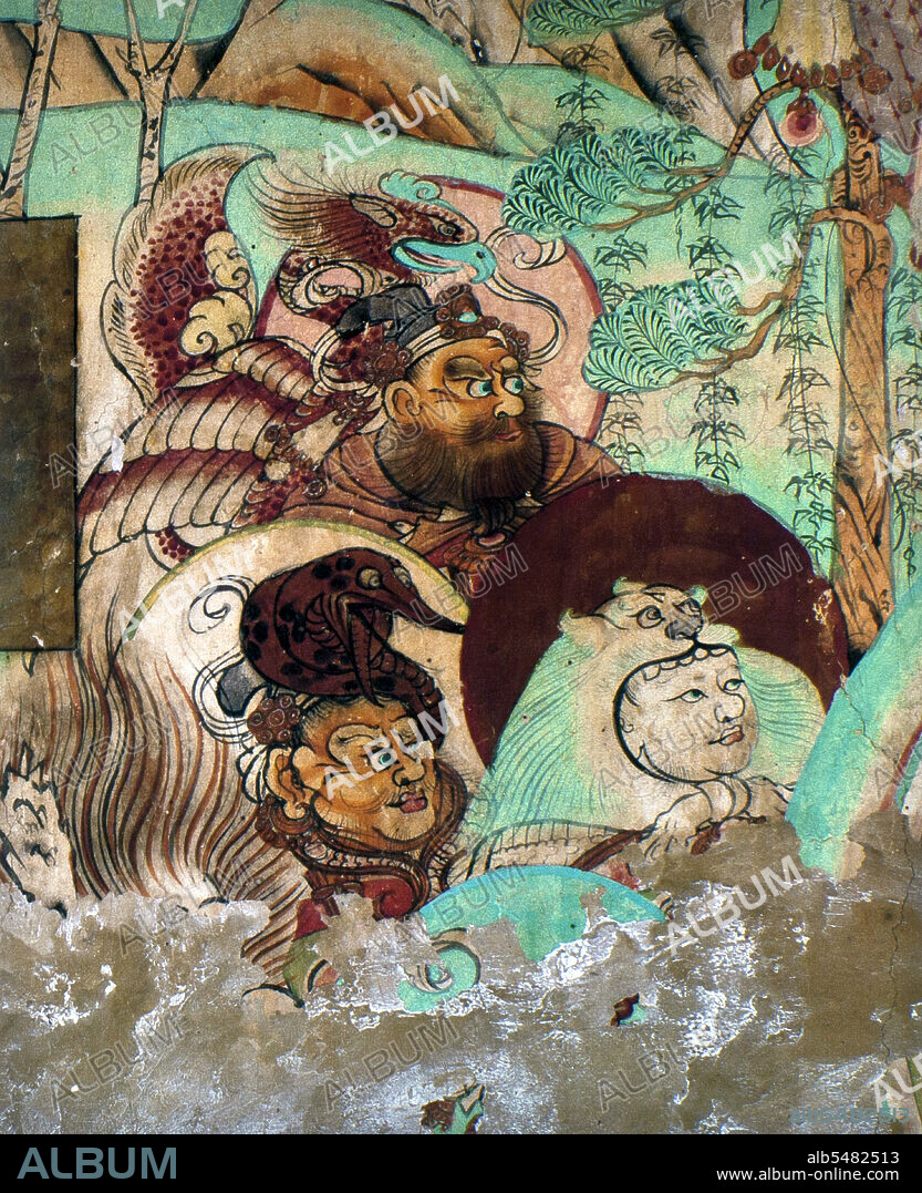 The Yulin Caves are a Buddhist cave temple complex in Guazhou County, Gansu Province, China. The site is located some 100 km east of the oasis town of Dunhuang and the Mogao Caves. It takes its name from the eponymous elm trees lining the Yulin River, which flows through the site and separates the two cliffs from which the caves have been excavated. The forty-two caves house some 250 polychrome statues and 4,200 square metres of wall paintings, dating from the Tang Dynasty to the Yuan Dynasty (7th to 14th centuries). The site was among the first in China to be designated for protection in 1961 as a Major National Historical and Cultural Site. In 2008 the Yulin Grottoes were submitted for future inscription on the UNESCO World Heritage List as part of the Chinese Section of the Silk Road.