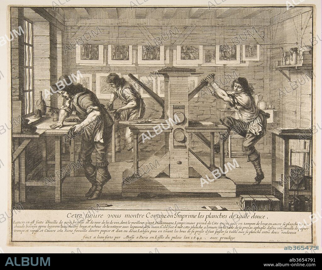 The Intaglio Printers. Artist: Abraham Bosse (French, Tours 1602/1604-1676 Paris). Dimensions: Sheet (trimmed): 10 3/16 in. × 13 in. (25.8 × 33 cm). Date: 1642.