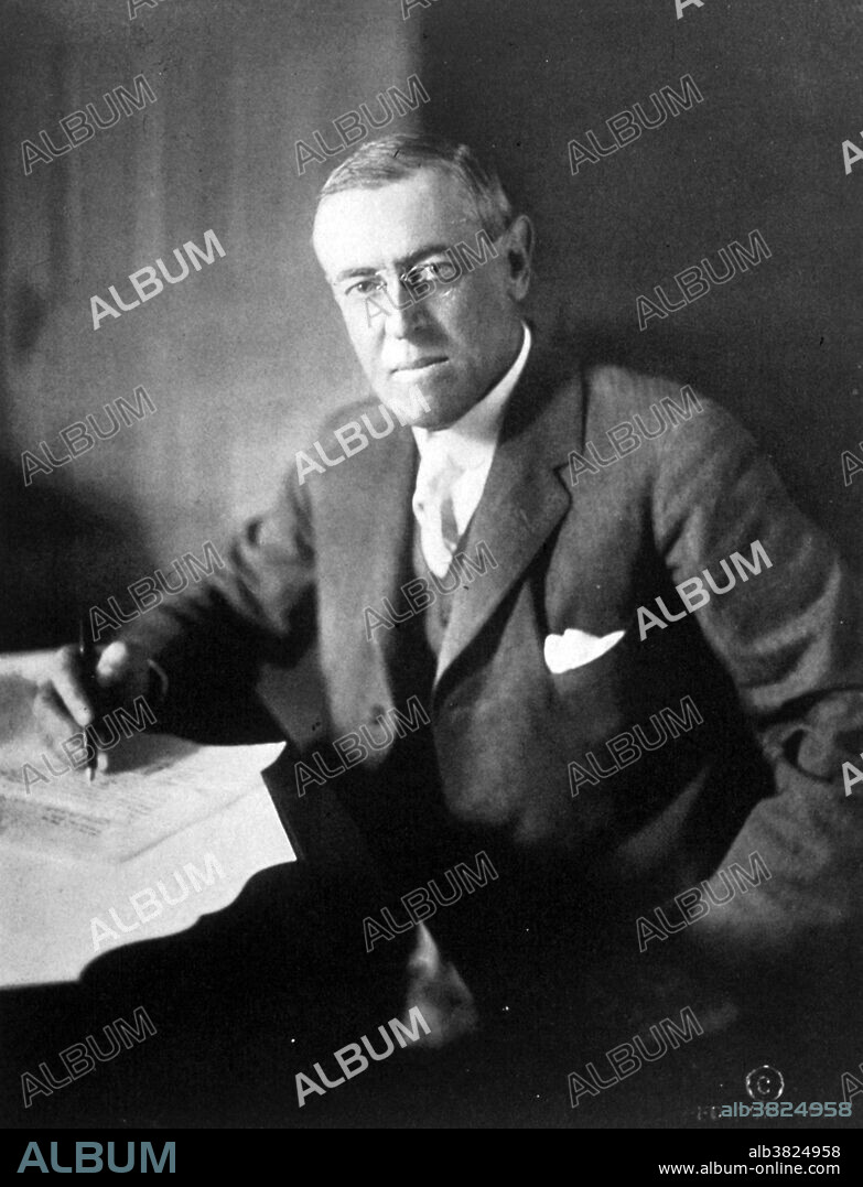 President Wilson commenting on the flooding on the Mississippi and the necessity to build levees. Thomas Woodrow Wilson (December 28, 1856 - February 3, 1924) was the 28th President of the USA (1913-21). Wilson was elected President as a Democrat in 1912. Upon taking office he instituted reforms including the changing of the tariff, the revising of the banking system, the checking of monopolies and fraudulent advertising and the prohibiting of unfair business practices. During WWI, he raised billions of dollars through Liberty Bonds, set up the War Industries Board, promoted labor union cooperation, supervised agriculture and food production through the Lever Act, took over control of the railroads, and suppressed anti-war movements. In the late stages of the war, Wilson took personal control of negotiations with Germany, including the armistice. In 1918, he issued his Fourteen Points, his view of a post-war world that could avoid another terrible conflict. In 1919, he went to Paris to create the League of Nations and shape the Treaty of Versailles. For his peace-making efforts, particularly his advocacy of the League of Nations, Wilson was awarded the 1919 Nobel Peace Prize. He died in 1924 at the age of 67.