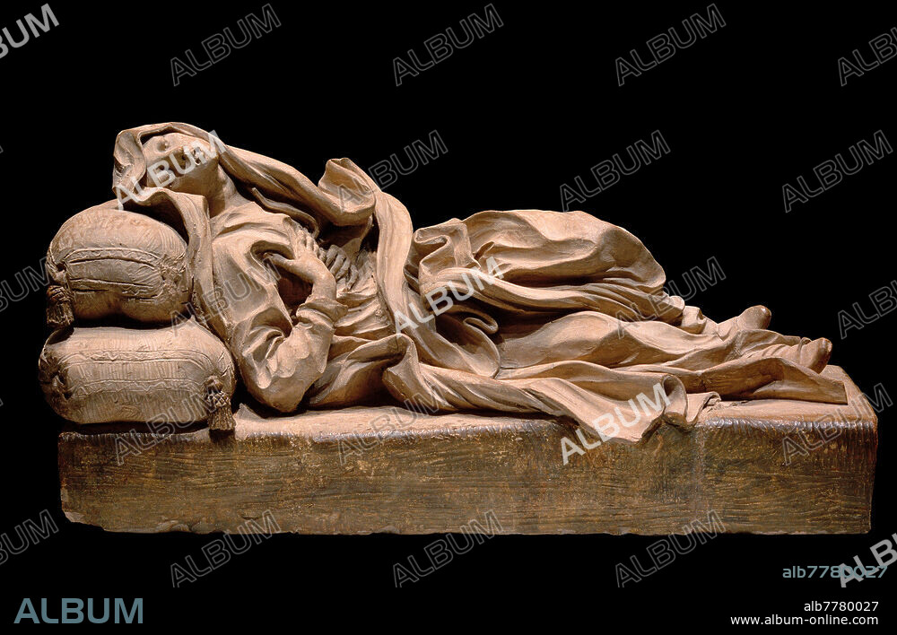 Bernini, Gianlorenzo. 1598-1680. "Die selige Ludovica Albertoni", um 1672. Studie zur Statue in der Cappella Altieri, S. Francesco a Ripa, Rom. Terrakotta, H. 24 cm, L. 48,5 cm. Inv. Nr. 614. St. Petersburg, Staatliche Ermitage.