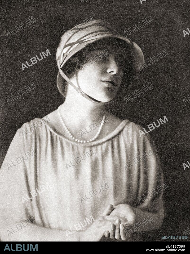 Lady  Elizabeth Angela Marguerite Bowes-Lyon, 1900 - 2002, seen here aged 21.  Future Duchess of York, Queen Elizabeth as wife of King George VI and mother of Queen Elizabeth II.  From The Coronation Book of King George VI and Queen Elizabeth, published 1937.