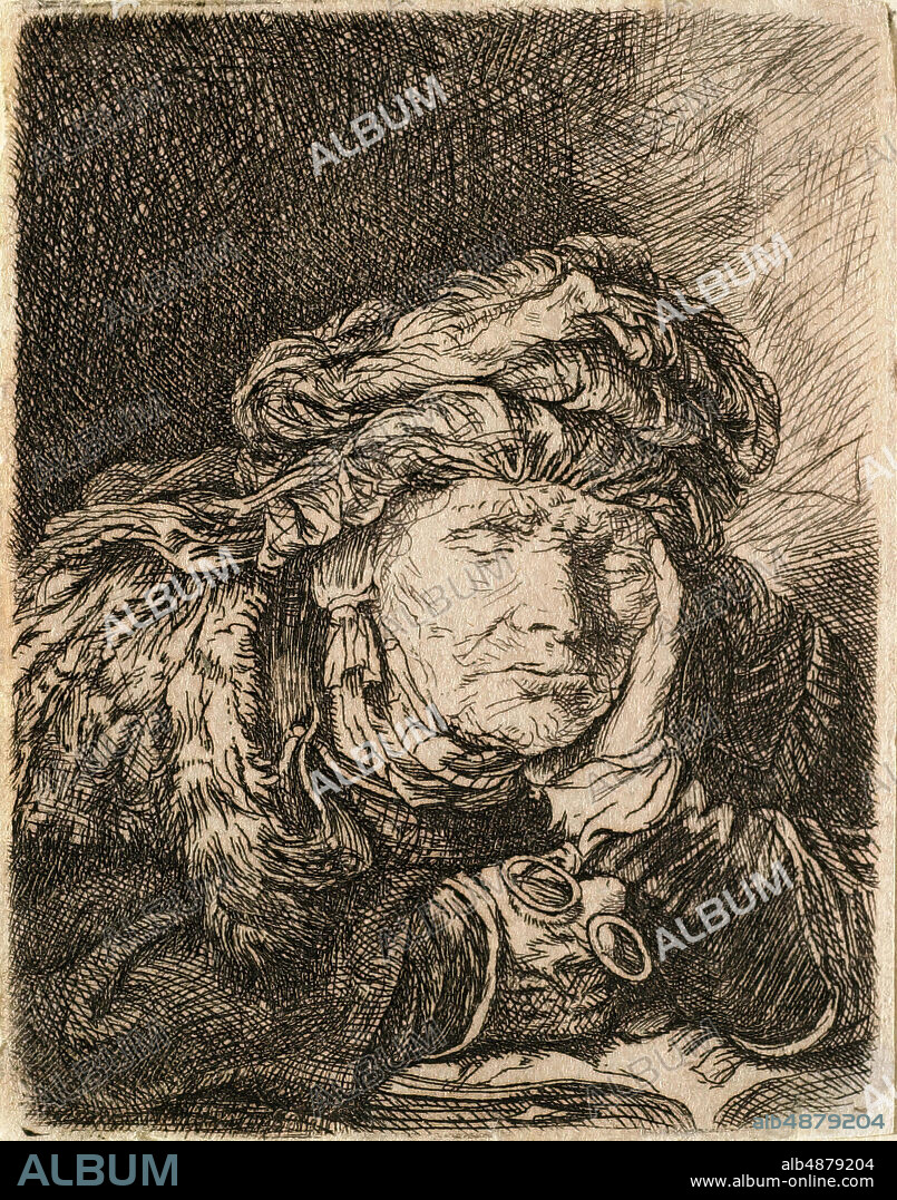 James Bretherton, British, active 17701781, After Rembrandt van Rijn, (Dutch, 16061669), Old Woman Sleeping, 1762, Etching on paper, 2 11/16 x 2 1/4 in. (6.8 x 5.7 cm).