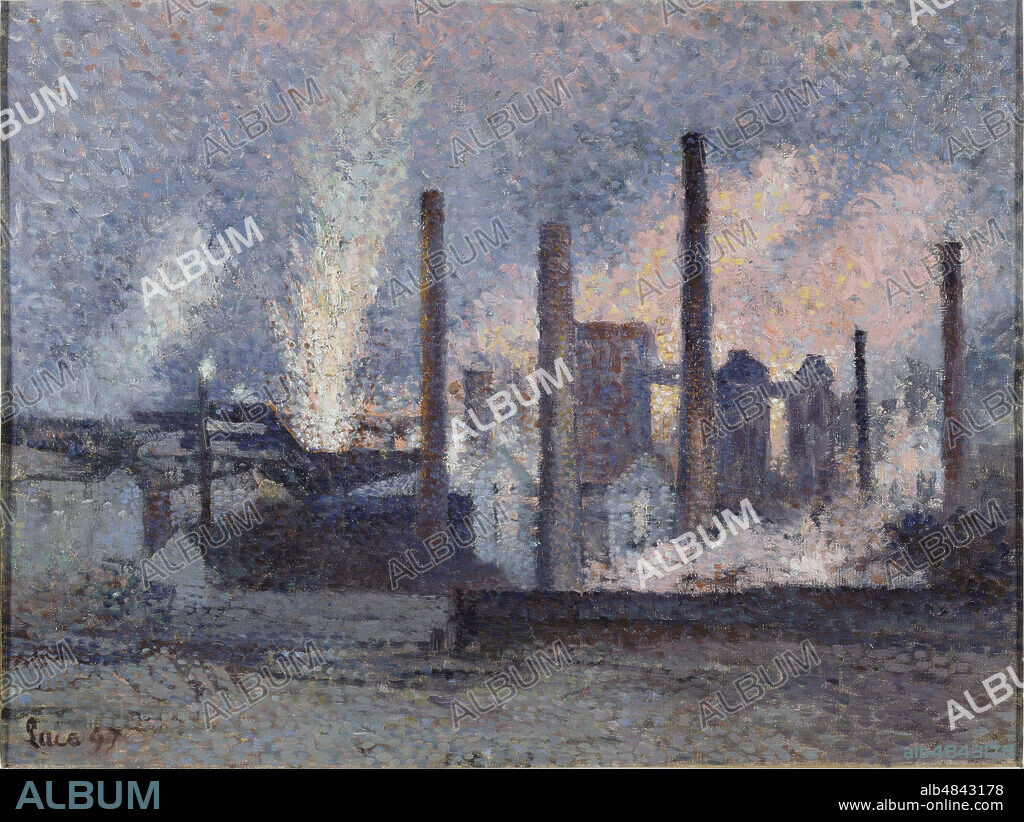 MAXIMILIEN LUCE. Aciérie à Charleroi (Steelworks in Charleroi).