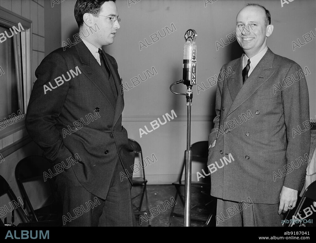 DELIA POTOFSKY GOTTLIEB. Portrait of Ted Weems and William P. Gottlieb, WINX, Washington, D.C., ca. 1940.