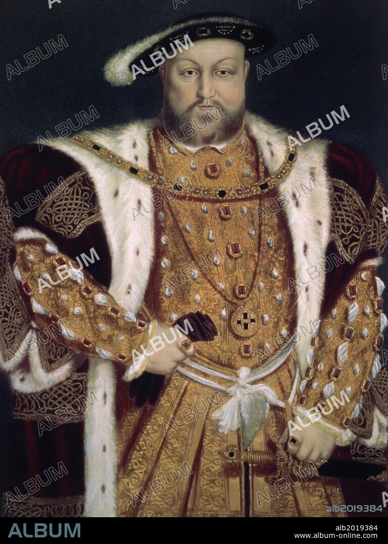 'Retrato de Enrique VIII de Inglaterra', hacia 1538-1547, Óleo sobre tabla, 99,8 x 74,2 cm.