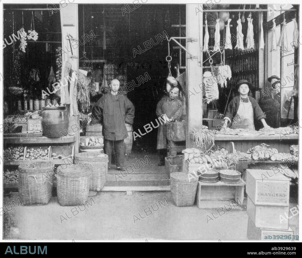 Chinatown, San Francisco, late 19th century. Illustration from Portfolio of Photographs, of Famous Scenes, Cities and Paintings, published by the Werner Company, (Chicago, c1899).