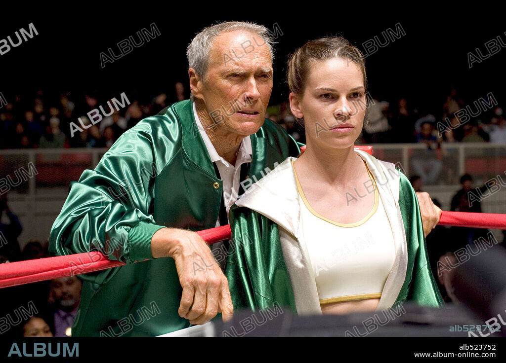 CLINT EASTWOOD and HILARY SWANK in MILLION DOLLAR BABY, 2004, directed by CLINT EASTWOOD. Copyright WARNER BROS. / WALLACE, MERIE W.