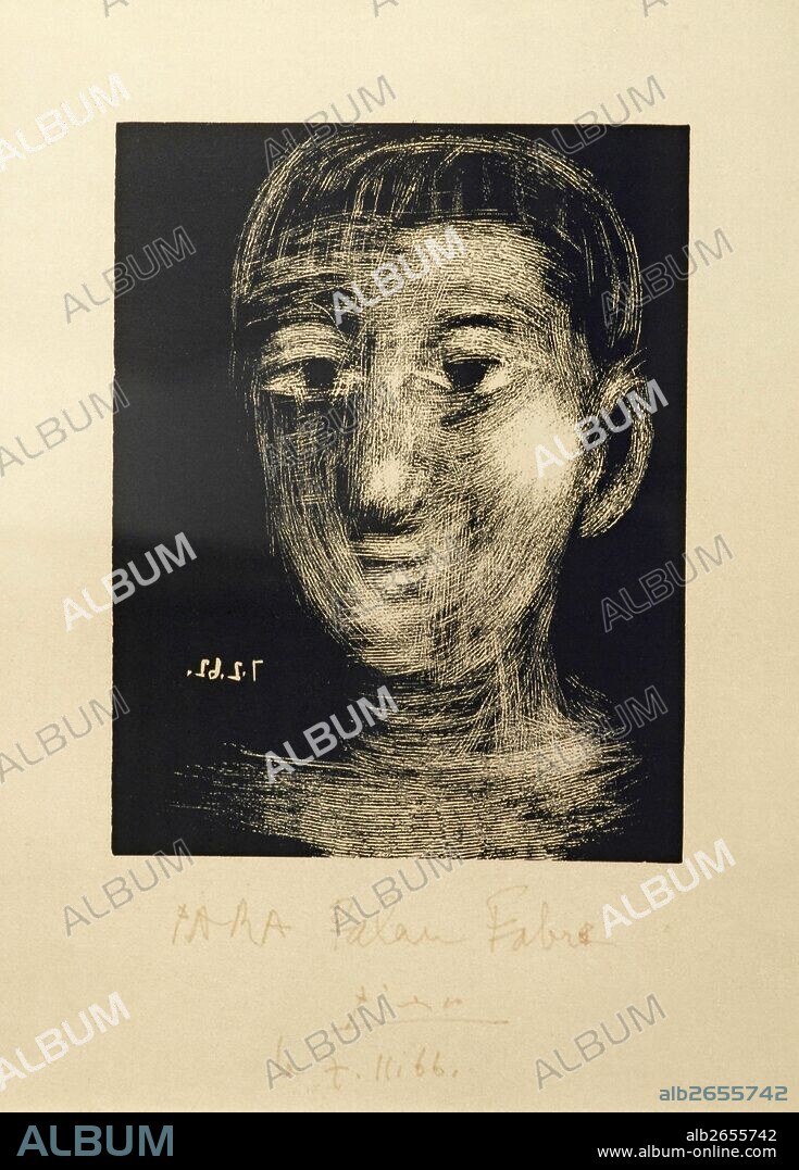 Pablo Picasso / 'The Lovers, Geneviève Looking for Me, II) Les Amoreus, Geneviève cherche moi II', 1951, Engraving and drypoint, 14,6 x 10,1 cm,.