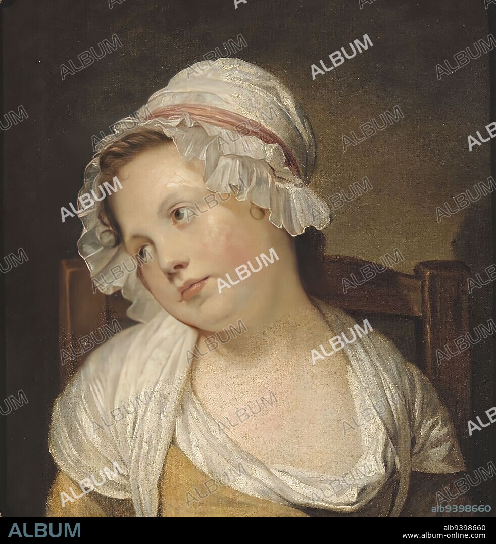 Portrait of a little girl with a white bonnet, French school, Painter, Greuze, Jean-Baptiste, Author of the model, Greuze, Jean-Baptiste, Painter, 18th century, Cognacq-Jay Museum, the taste of the 18th century, Painting, Dimensions - Work: Height: 45.5 cm, Width: 41.5 cm.