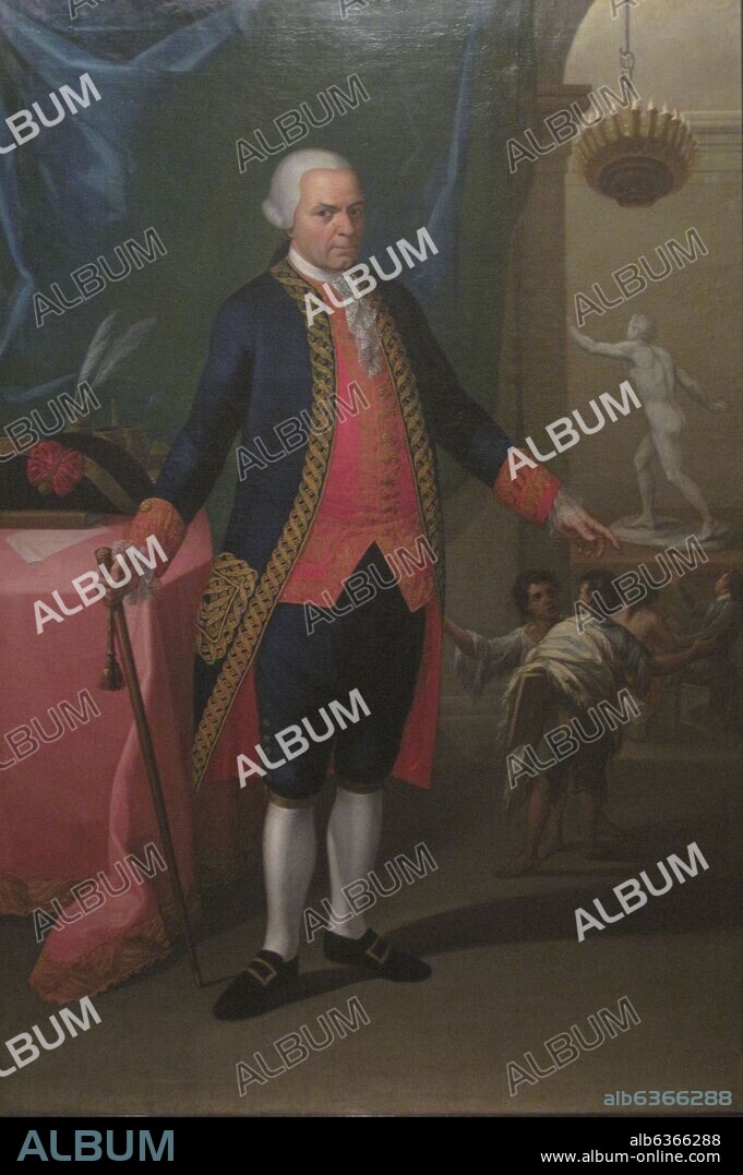 ANONIMO SIGLO XVIII. MATIAS DE GALVEZ (1717-1784) MILITAR Y POLITICO ESPAÑOL - SIGLO XVIII - FUNDO EN MEXICO LA REAL ACADEMIA DE BELLAS ARTES DE SAN CARLOS.