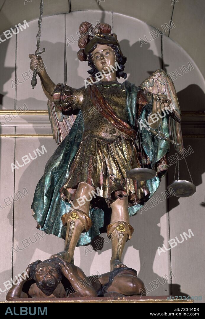 PEDRO ROLDAN (1624-1669). SAN MIGUEL 1657 1,50 ALTURA. TALLA BARROCA SEVILLANA.
