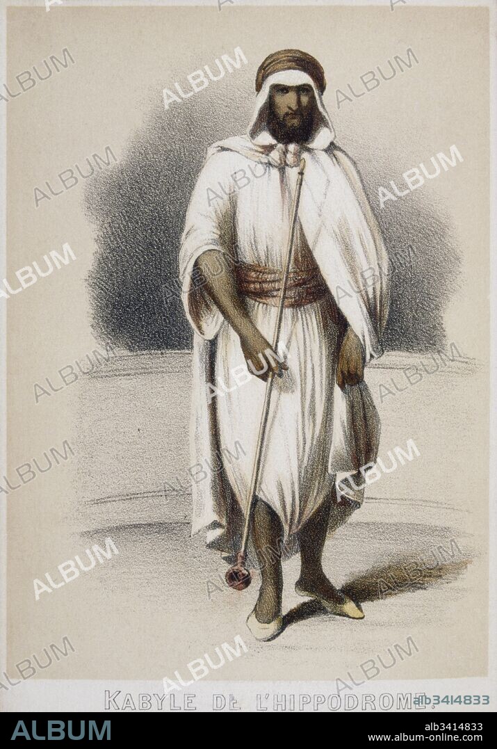Illustration depicting a French Arab circus master 1850.