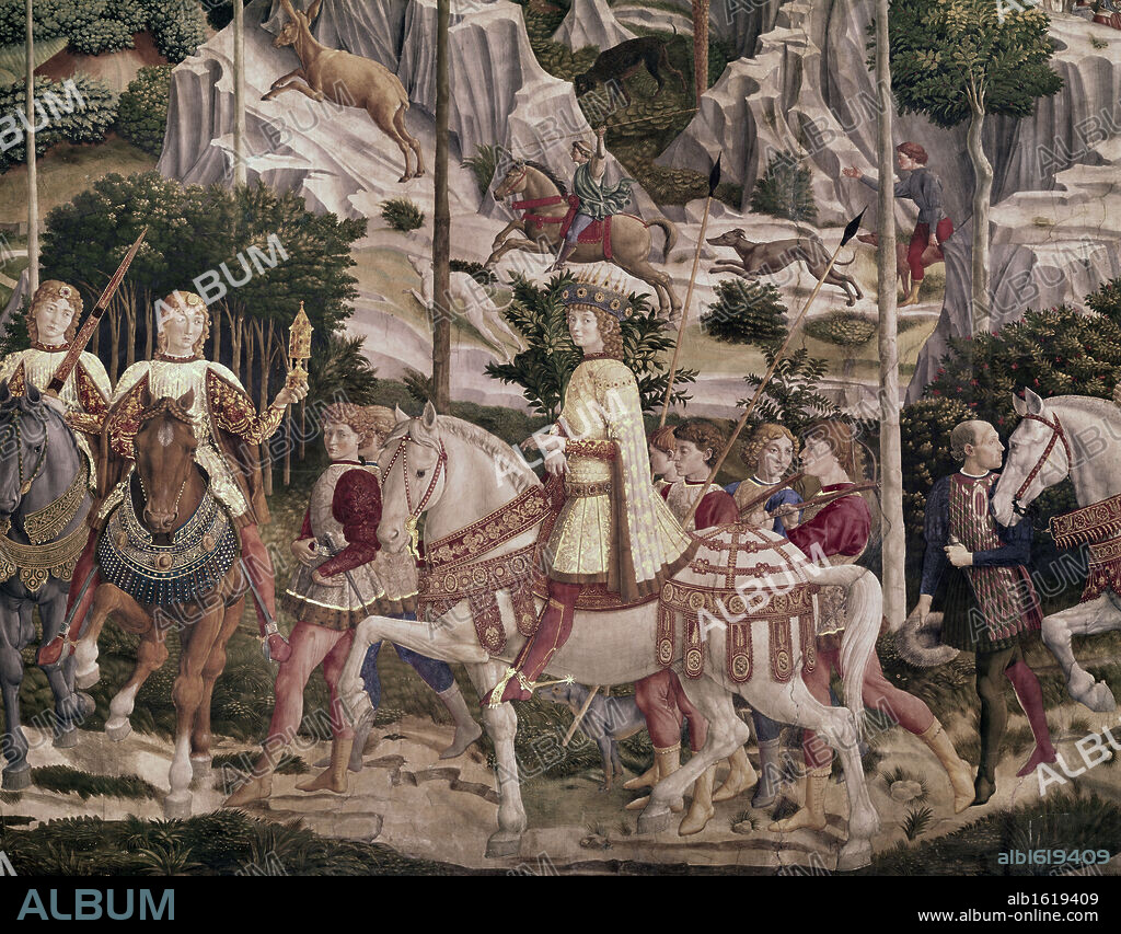 Journey Of The Magi - Detail, 1460, Benozzo Gozzoli, (1420-1497 Italian), Palazzo Medici-Riccardi, Florence, Italy.