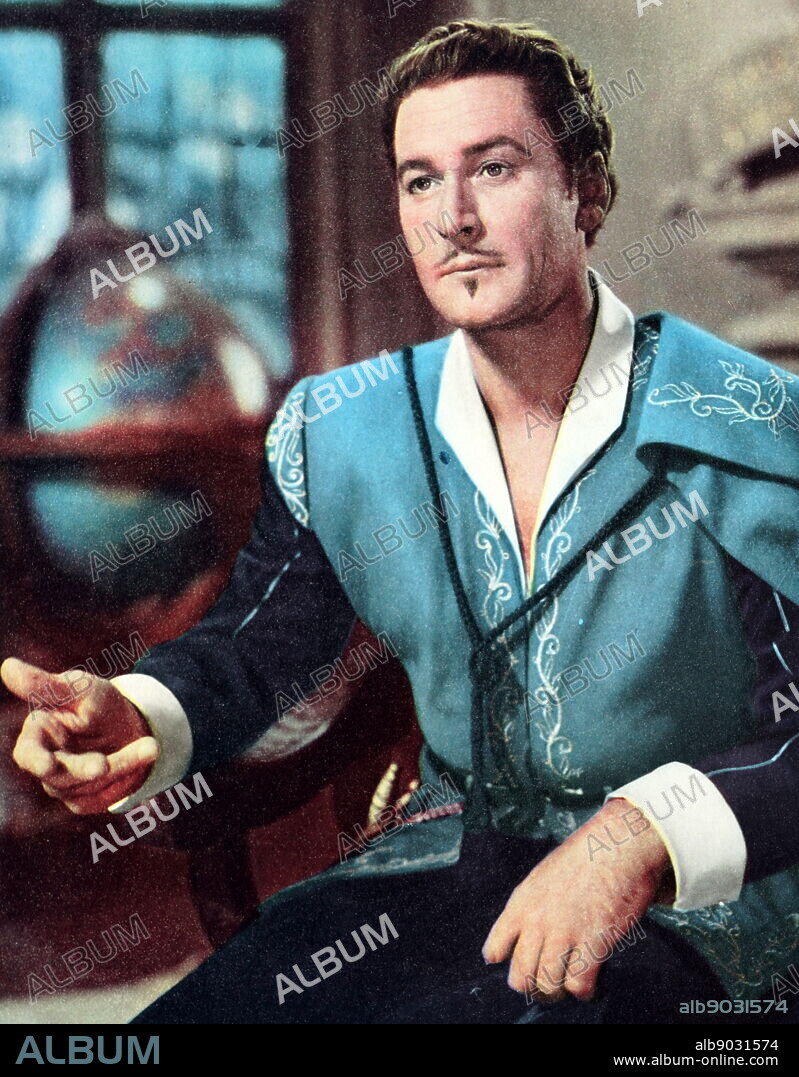 Film still of Errol Flynn (1909-1959) from 'Adventures of Don Juan'.