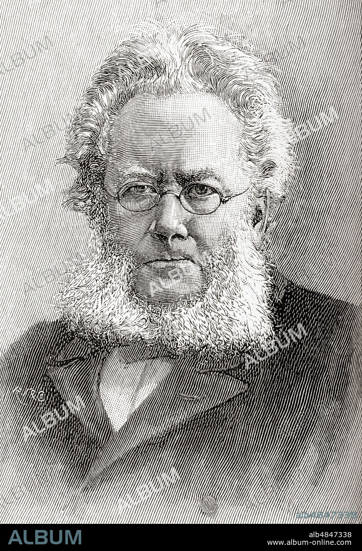 Henrik Johan Ibsen, 1828 â€“  1906. 19th-century Norwegian playwright, theatre director, and poet.  Seen here aged 66.  From The Strand Magazine, published January to June 1894.