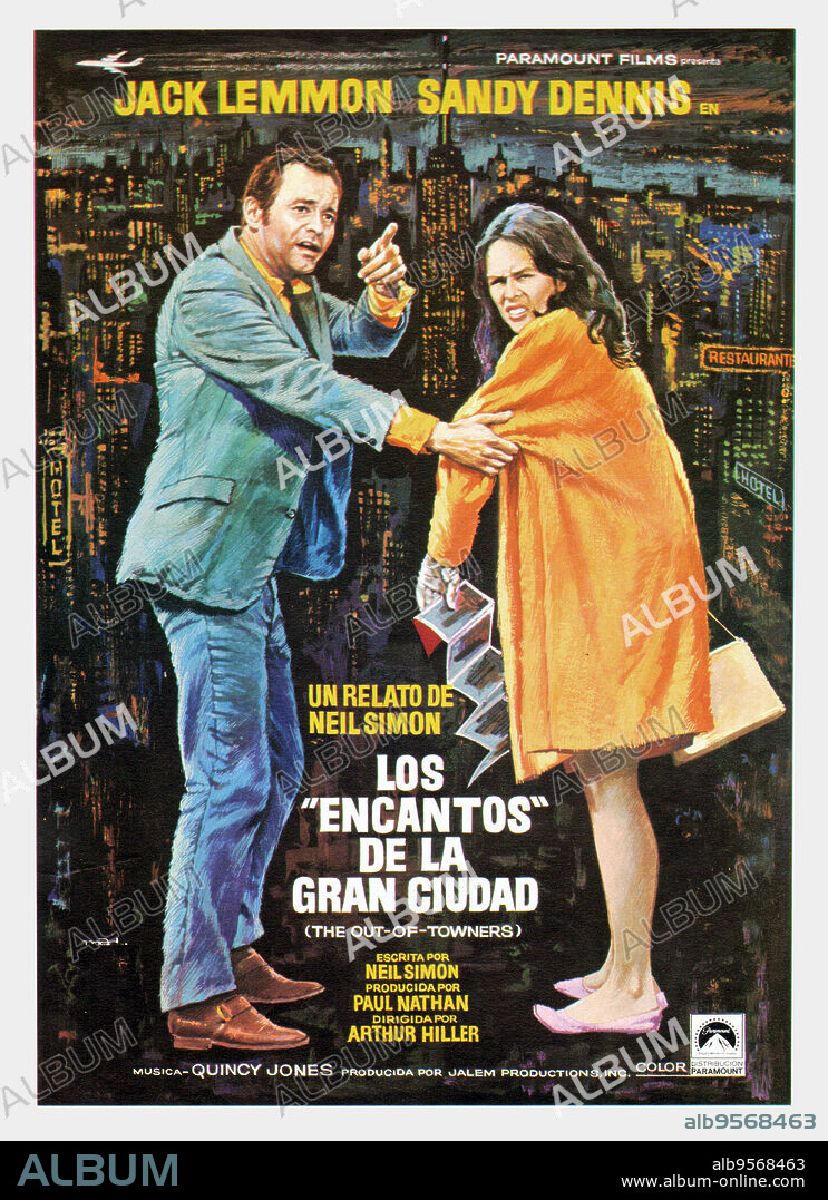Poster of THE OUT OF TOWNERS, 1970, directed by ARTHUR HILLER. Copyright PARAMOUNT PICTURES.