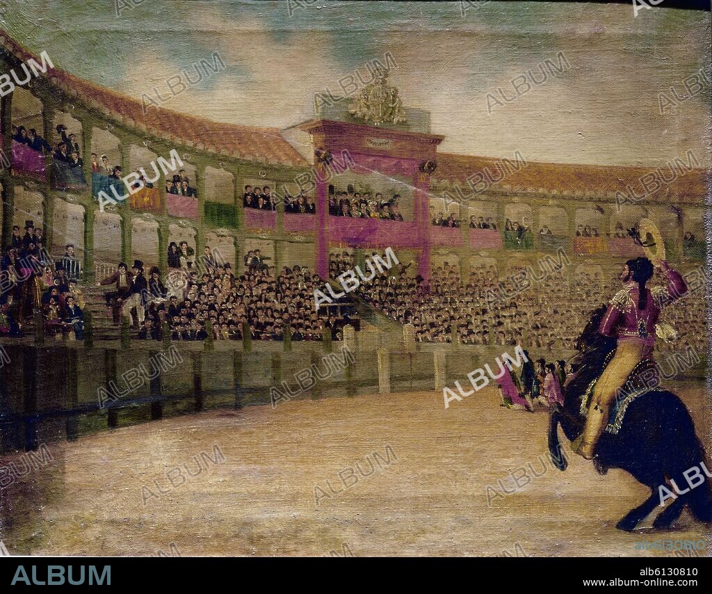 CORRIDA DE TOROS EN ARANJUEZ POR LA BODA DE FERNANDO VII Y MARIA CRISTINA - SIGLO XIX.