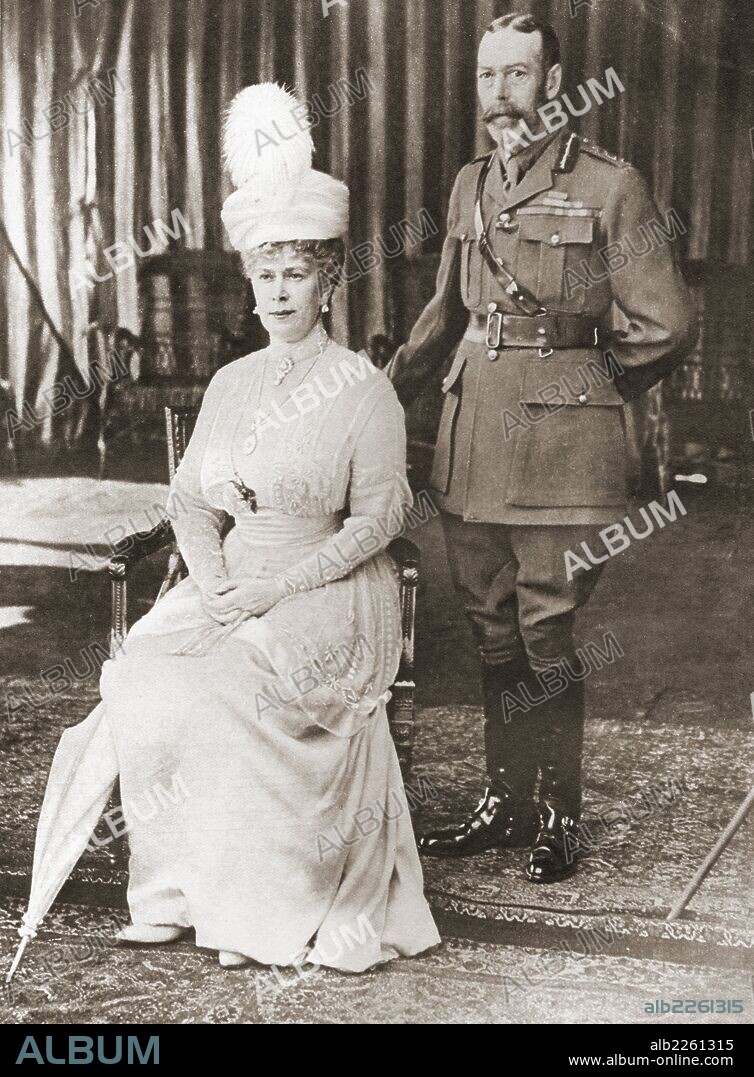 Silver Wedding Portrait Of King George V And Queen Mary In 1918.