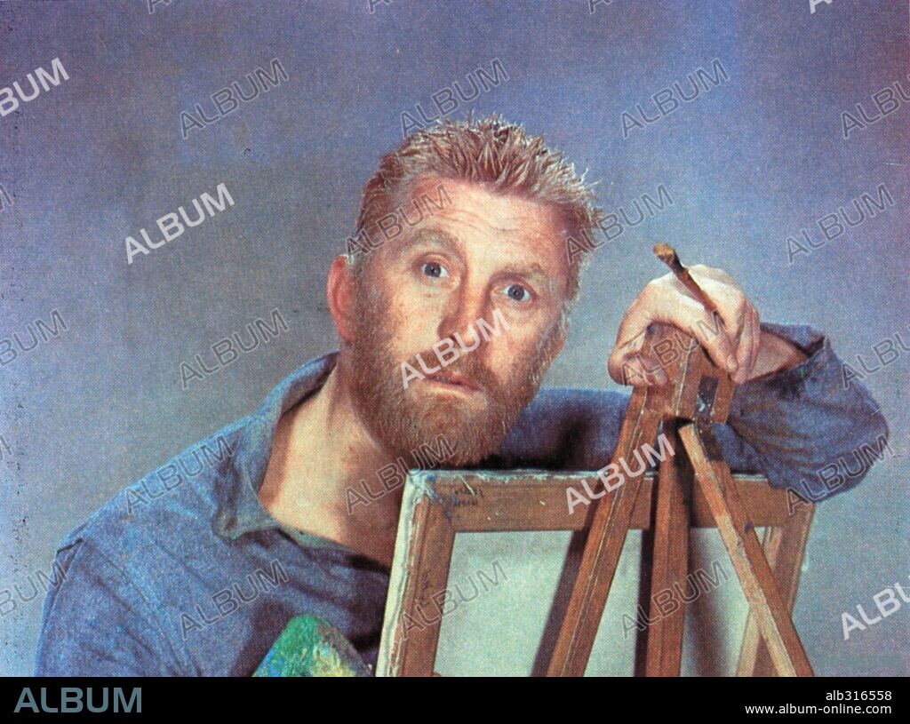KIRK DOUGLAS and VINCENT VAN GOGH. KIRK DOUGLAS in LUST FOR LIFE, 1956, directed by VINCENTE MINNELLI. Copyright M.G.M.