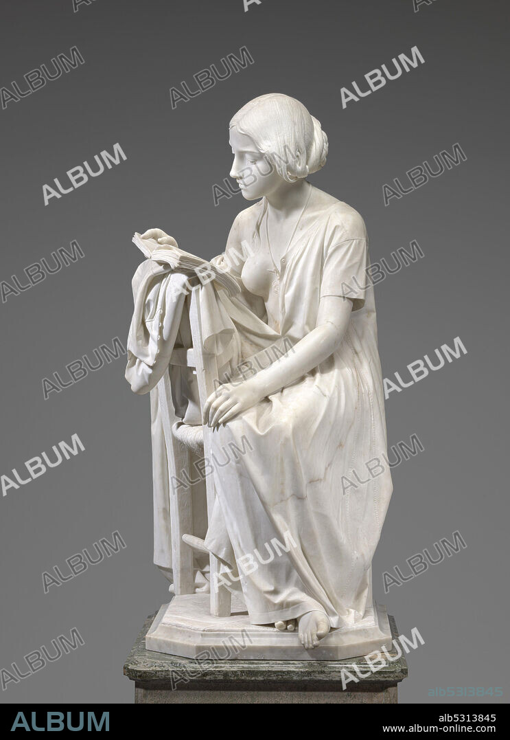 PIETRO MAGNI. The Reading Girl (La Leggitrice), model 1856, carved 1861.