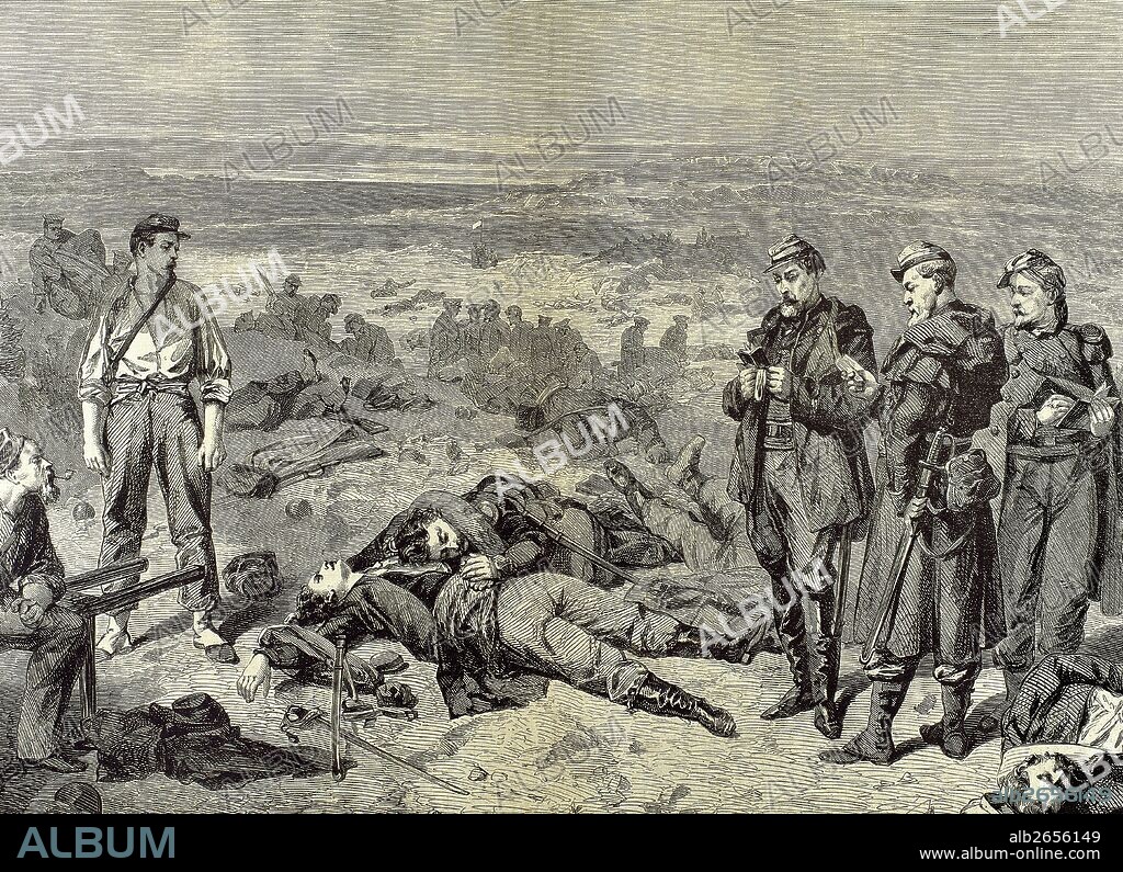 JOSEPH LOUIS HIPPOLYTE BELLANGE (basado en). GUERRA DE CRIMEA (1853-1856). Conflicto sobre Oriente, que enfrentó a Rusia (que fue vencida) con Turquía, Gran Bretaña, Francia y el Piamonte. "EPISODIO DE LA GUERRA DE CRIMEA". Grabado de W. Thomas. "L'Univers Illustré", 1862.