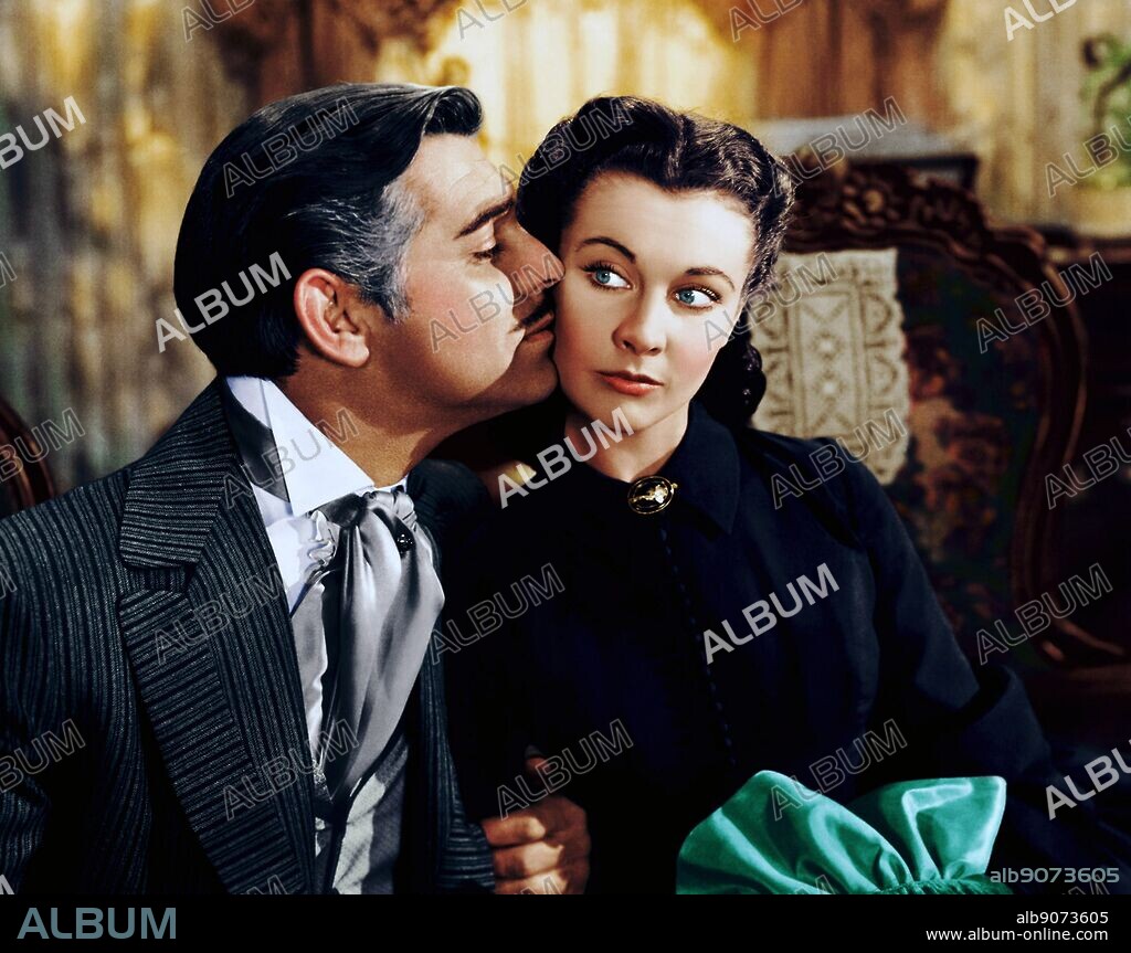 Gone with the Wind. 1939 American epic film adapted from Margaret Mitchell's Pulitzer-winning 1936 novel. The leading roles are portrayed by Clark Gable (Rhett) and Vivien Leigh (Scarlett).