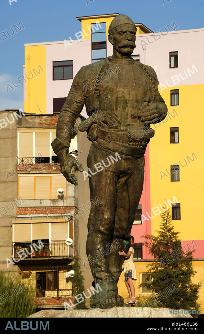 Isa Boletini (1864-1916). Albanian patriot, military leader and strategist. Statue. Shkodra. Albania.