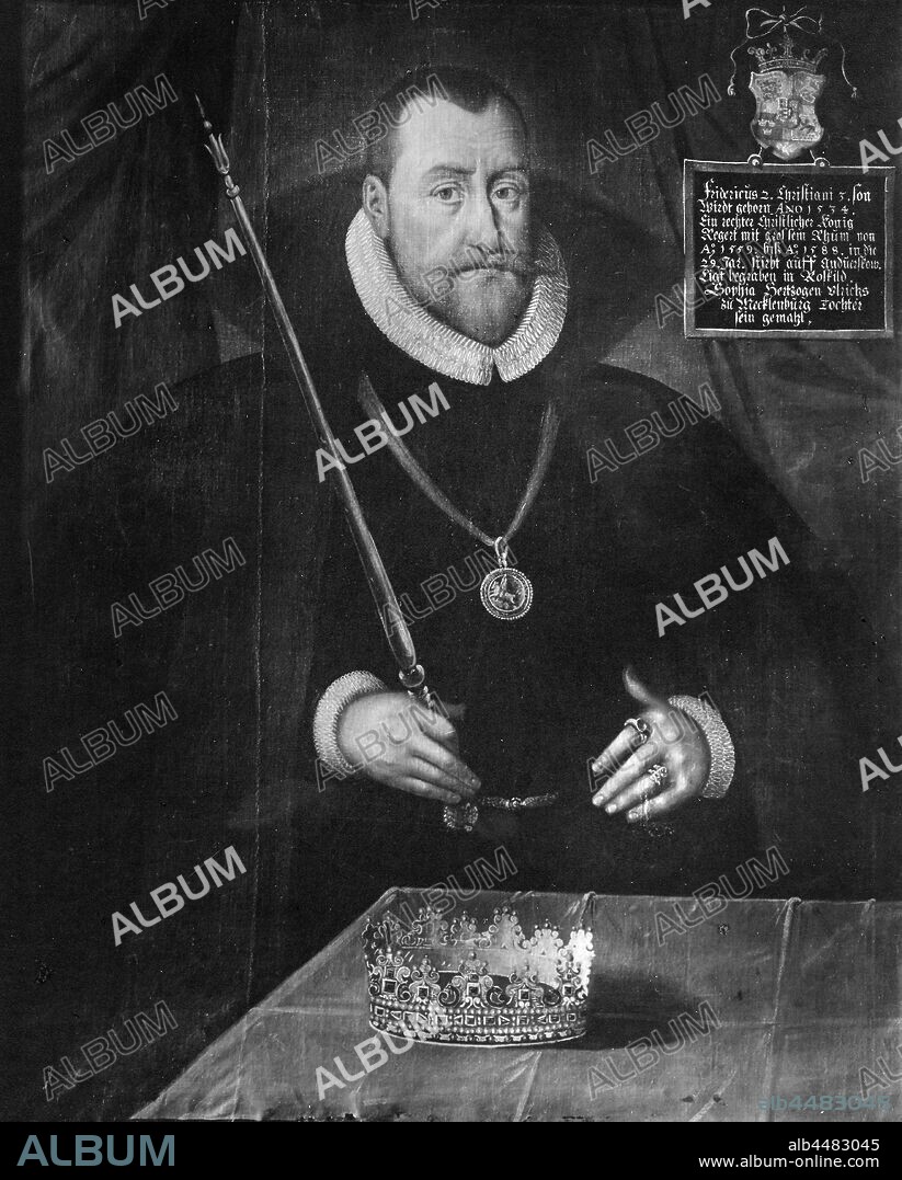 King Frederick II, Fredrik II, 1534-1588, King of Denmark and Norway, painting, Oil on canvas, Height, 119 cm (46.8 inches), Width, 95 cm (37.4 inches).