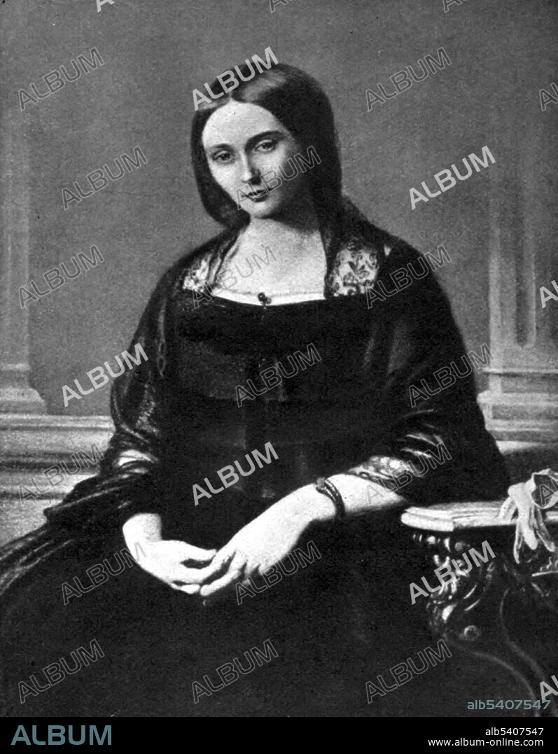 Clara Josephine Schumann (September 13, 1819  - May 20, 1896) was a German composer, and one of the most distinguished pianists of the Romantic era. She composed solo piano pieces, a piano concerto, chamber music, choral pieces, and songs. She married composer Robert Schumann, and the couple had eight children. No artist credited, undated (cropped and cleaned).