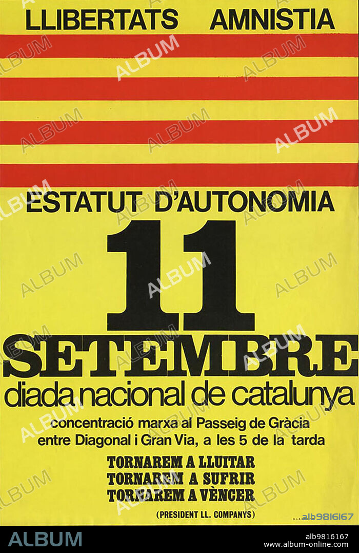 Cartel, Llibertats amnistia estatut d'autonomia. Cataluña, años 70.