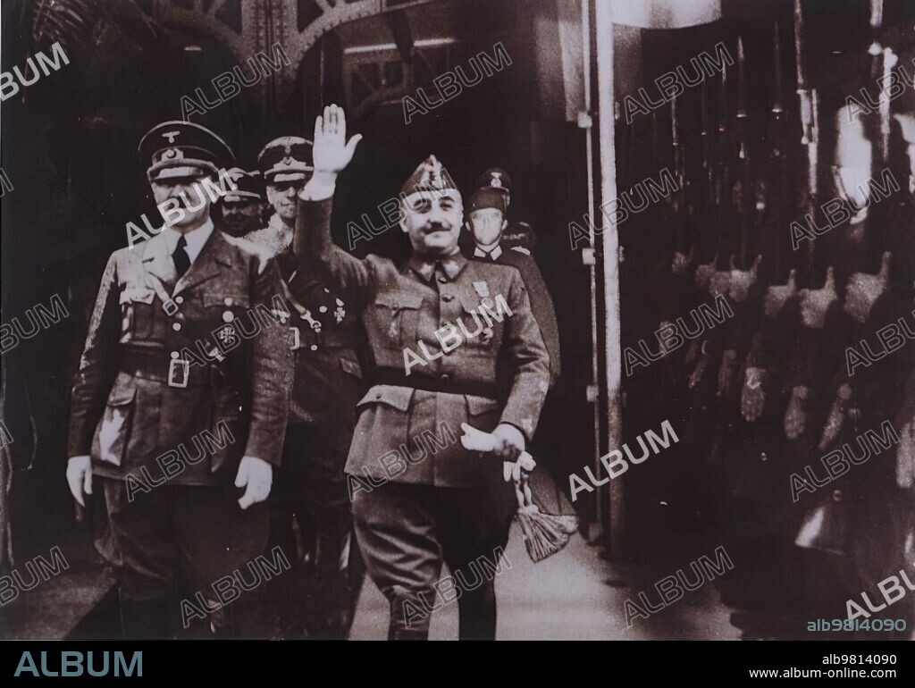 October 22, 1940. The "Montage" of the photo of Hitler and Franco in Hendaye. The Spanish head of state "Grows Up", Opens His Eyes and Smiles.