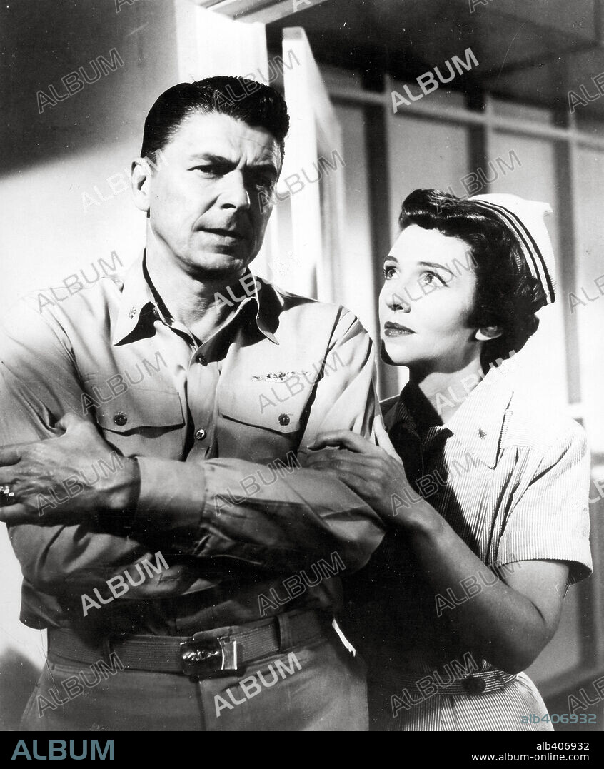 NANCY REAGAN and RONALD REAGAN in HELLCATS OF THE NAVY, 1957. Copyright COLUMBIA PICTURES.
