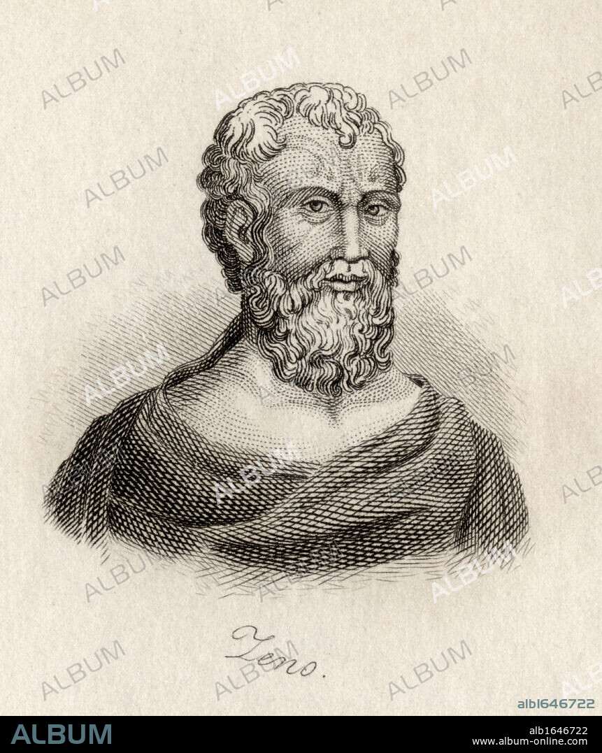 Zeno of Citium, 336-264. Philosopher from Cyprus. Founder of the philosophiocal school that is known as Stoicism or the Stoa.Engraved by J.W.Cook.