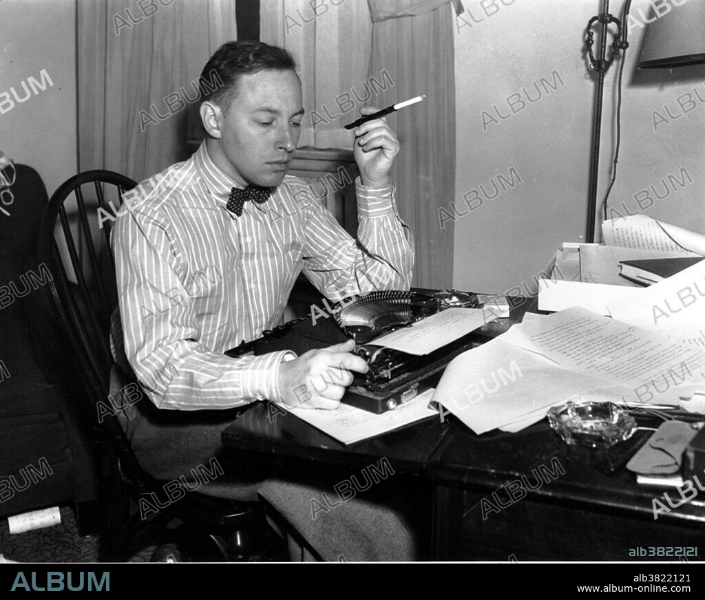 Print entitled: "Tennessee Williams seated at typewriter, 1945." Thomas Lanier "Tennessee" Williams III (March 26, 1911 - February 25, 1983) was an American writer who worked principally as a playwright in the American theater. He also wrote short stories, novels, poetry, essays, screenplays and a volume of memoirs. His professional career lasted from the mid 1930s until his death in 1983, and saw the creation of many plays that are regarded as classics of the American stage. Williams adapted much of his best known work for the cinema. Williams received virtually all of the top theatrical awards for his works of drama, including several New York Drama Critics' Circle awards, a Tony Award for best play for The Rose Tattoo (1951) and the Pulitzer Prize for Drama for A Streetcar Named Desire (1948) and Cat on a Hot Tin Roof (1955). In 1980 he was honored with the Presidential Medal of Freedom by President Jimmy Carter. Williams was found dead in his suite at the Elysee Hotel in New York at age 71. The medical examiner's report indicated that he choked to death on the cap from a bottle of eye drops.
