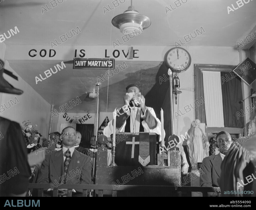 GORDON PARKS. [Untitled photo, possibly related to: Washington, D.C. Congregation of the St. Martin's Spiritual Church].