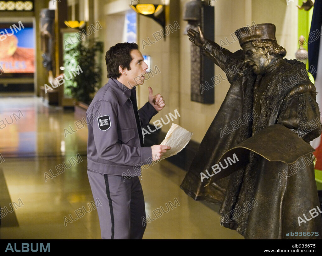 Christopher Columbus y BEN STILLER. BEN STILLER en NOCHE EN EL MUSEO, 2006 (NIGHT AT THE MUSEUM), dirigida por SHAWN LEVY. Copyright 20TH CENTURY FOX / GREGORY, DOANE.