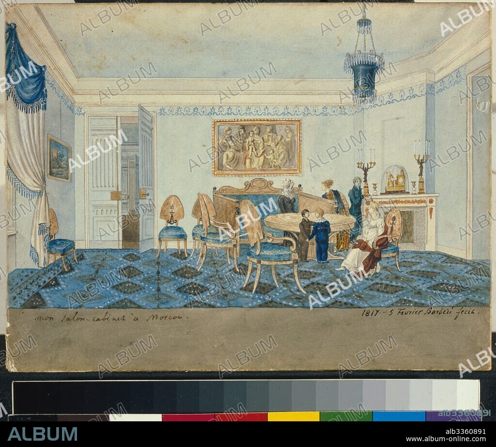 MICHELANGELO BARBERI. Salon Interior in the House of Zinaida Volkonskaya in Moscow.