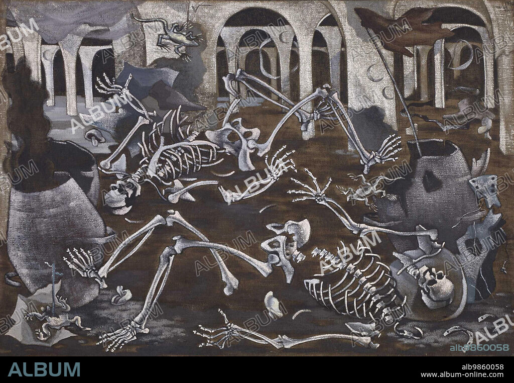 Maruja Mallo/ Antro de fósiles, 1930. Óleo sobre lienzo, 135 x 194 cm. Serie:  Cloacas y campanarios.