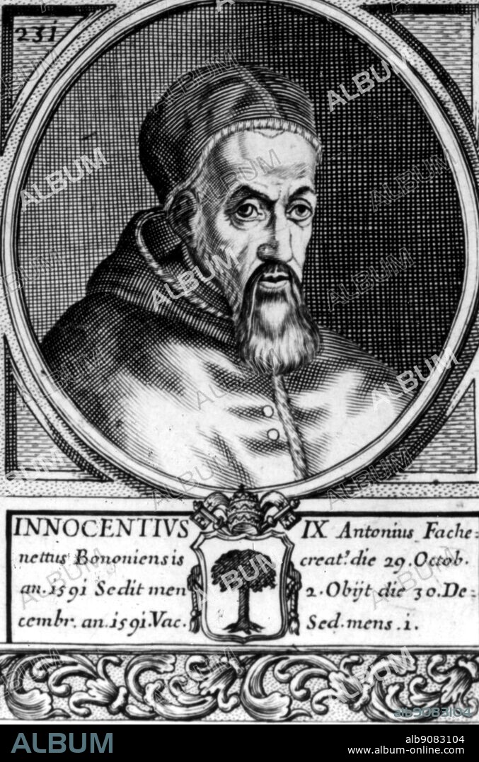 Pope Innocent IX. Innocent IX (orig. Giovanni Antonio Facchinetti) Italian pope 1591 _1519-1591.