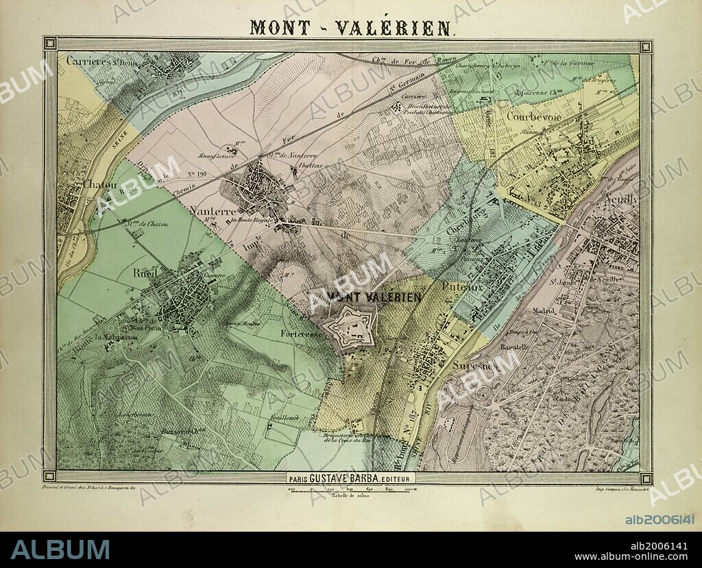 MAP OF MONT-VALÉRIEN, FRANCE.