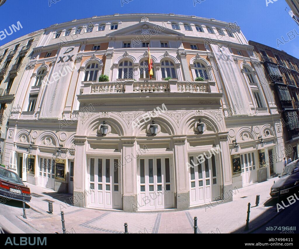 AGUSTIN ORTIZ VILLAJOS (1827-1902). FACHADA PRINCIPAL DEL ANTIGUO TEATRO MARIA GUERRERO CONVERTIDO EN CENTRO DRAMATICO NACIONAL ANTES TEATRO DE LA PRINCESA 1884/85 - FOTO AÑOS 00.