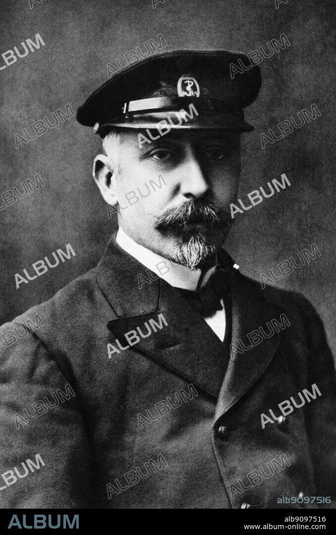 Adrien de Gerlache de Gomery - Adrien Victor Joseph Baron de Gerlache de Gomery (1866-1934) a Belgian naval officer who lead the first Antarctic expedition to concentrate on scientific observation from 1897 to 1899. Sailing with him as mate on the "Belgica" was Roald Amundsen, who on a subsequent expedtition of his own was the first to reach the South Pole. The "Belgica" was trapped in the pack ice of the Antarctic for 13 months and became the first vessel to winter in the Antarctic. Adrien Baron de Gerlache de Gomery assisted the English explorer Sir Ernest Shackleton in planning his Antarctic crossing of 1914 to 1917.. © TopFoto.