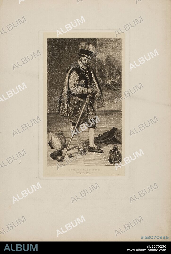 DIEGO VELAZQUEZ und PAUL ADOLPHE RAJON. Paul Adolphe Rajon; Diego Rodríguez de Silva y Velázquez / 'El bufón llamado "don Juan de Austria"', 1880, French School, Etching on paper, 267 mm x 162 mm, G05182.