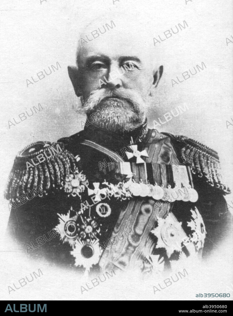 'Linevitch', c1893. Nikolai Petrovich Linevich, (1839-1908), military officer, General of Infantry and Adjutant general in the Imperial Russian Army in the Far East during the latter part of the Russo-Japanese War. From the 2e collection [Felix Potin, c1893].
