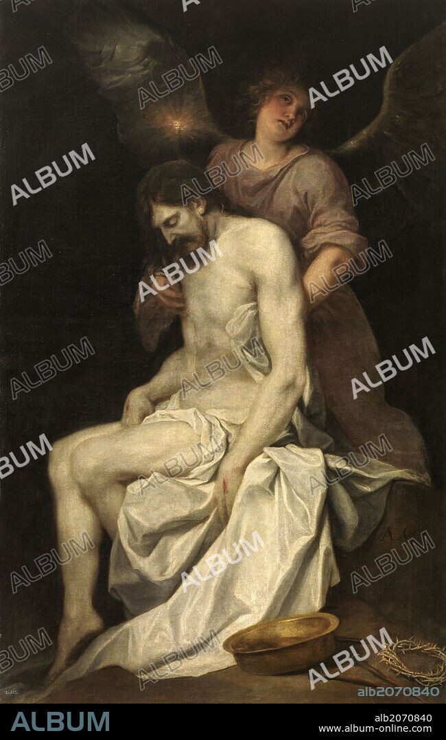 Alonso Cano / 'Cristo muerto sostenido por un ángel', 1646-1652, Escuela Española, Óleo sobre Lienzo, 137 cm x 100 cm, P02637.