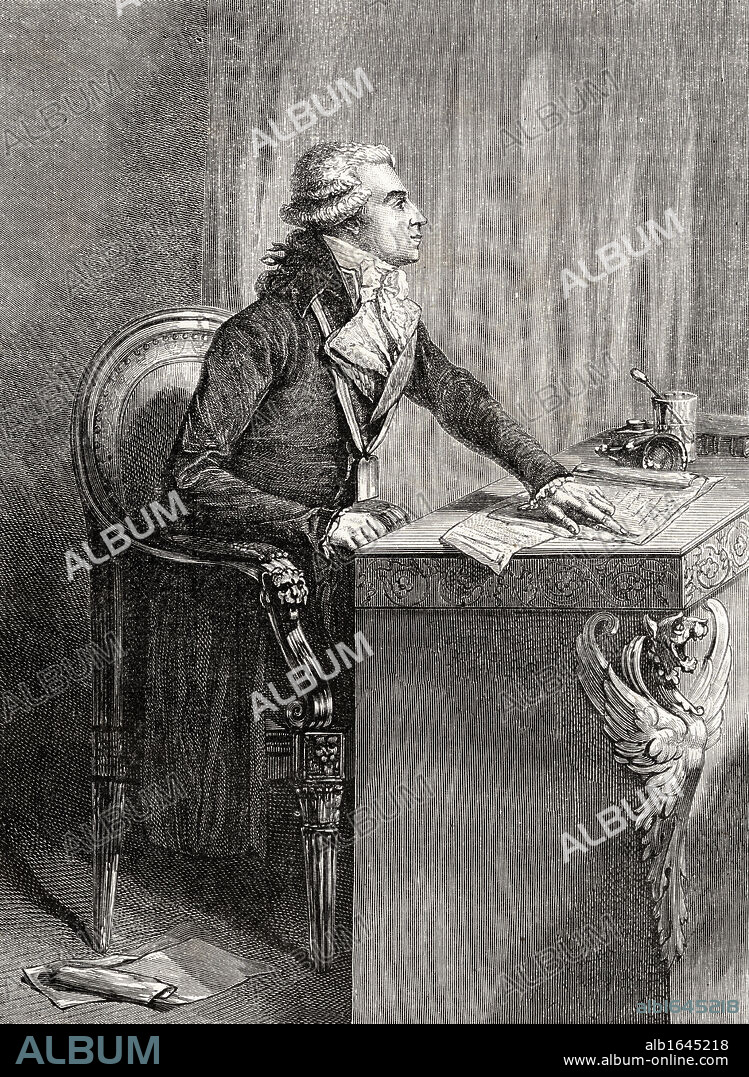 Bertrand Barere de Vieuzac, 1755-1841. French politician and journalist, notorious member of the National Convention during the French revolution. From "Histoire de la Revolution Francaise" by Louis Blanc.