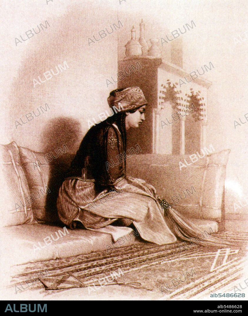 Edward William Lane (1801-76) was a British Orientalist, translator and Arabic scholar who lived in Ottoman Cairo from 1825-28. So fascinated was he with Egypt, he dressed as an Ottoman Turk and spent much time sketching the backstreets of Cairo. Upon his return to England he translated the novel 'Arabian Nights' ['1001 nights'] and 'Selections from the Qur'an'.